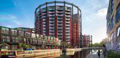 Жилой комплекс у канала Риджентс с видами на Олимпийский парк и Канэри-Уорф (012283)