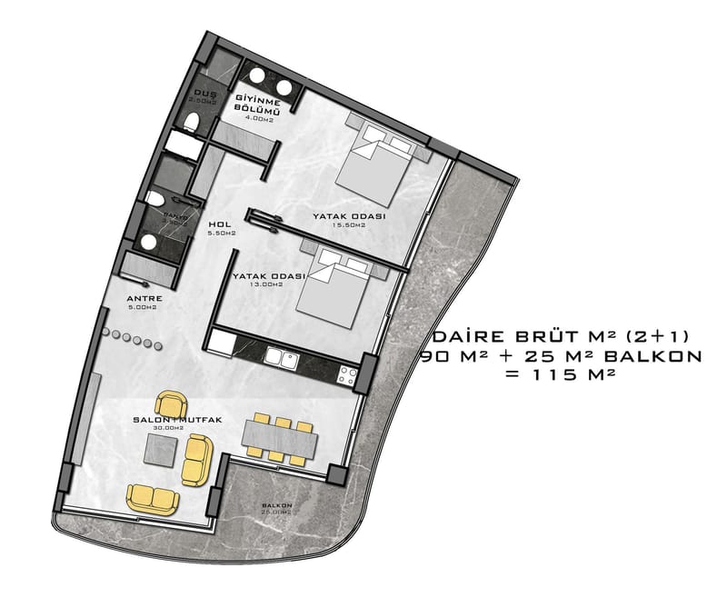 Апартаменты премиум класса на 1й линии моря, район Каргыджак (001416) — фото 38
