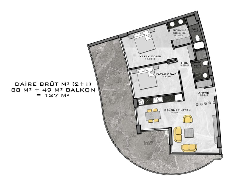 Апартаменты премиум класса на 1й линии моря, район Каргыджак (001416) — фото 44