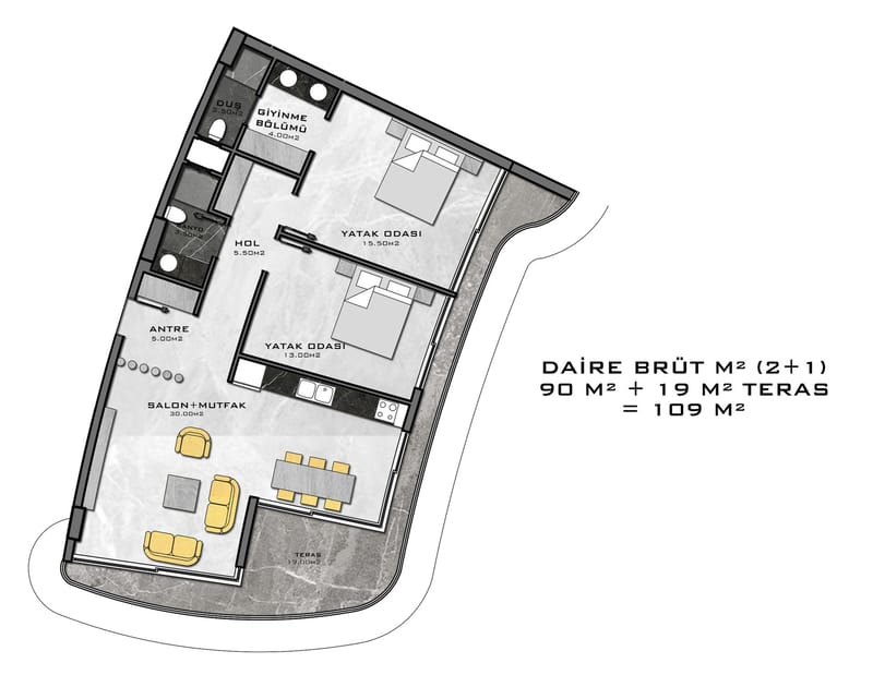 Апартаменты премиум класса на 1й линии моря, район Каргыджак (001416) — фото 48