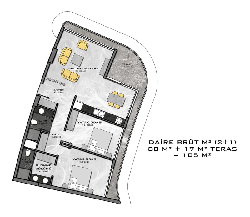 Апартаменты премиум класса на 1й линии моря, район Каргыджак (001416) — фото 49