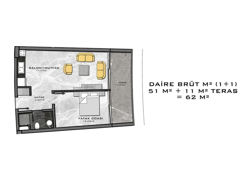 Апартаменты премиум класса на 1й линии моря, район Каргыджак (001416) — фото 54