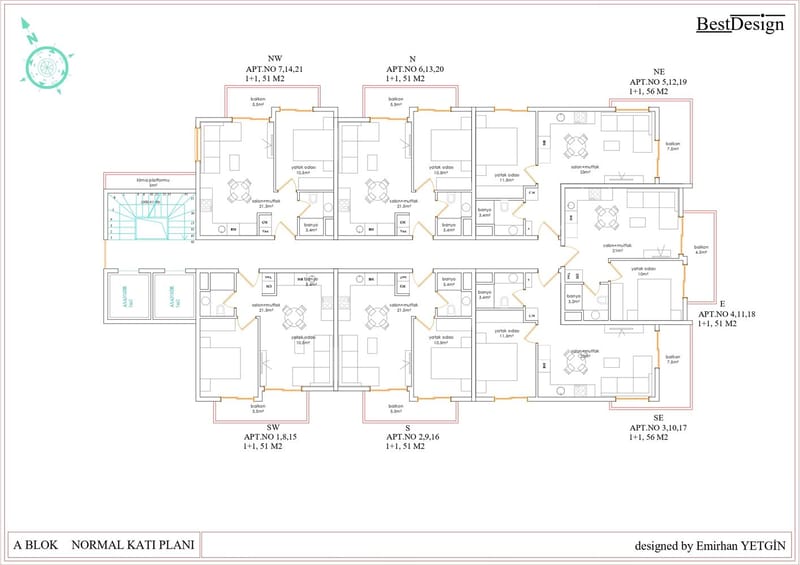 Квартиры у пляжа Клеопатра, в центре Алании (01052) — фото 16
