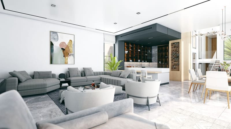 Элитные виллы с прямым видом на море в центре Алании (005420) — фото 19