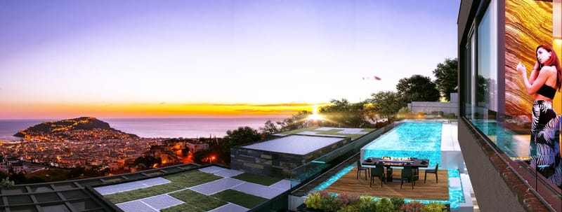 Элитные виллы с прямым видом на море в центре Алании (005420) — фото 3