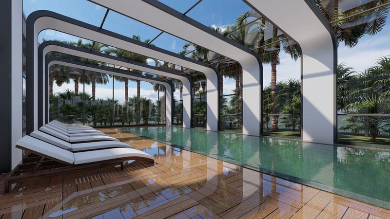 Роскошный жилой комплекс квартир с видом на море, район Махмутлар (01549) — фото 17