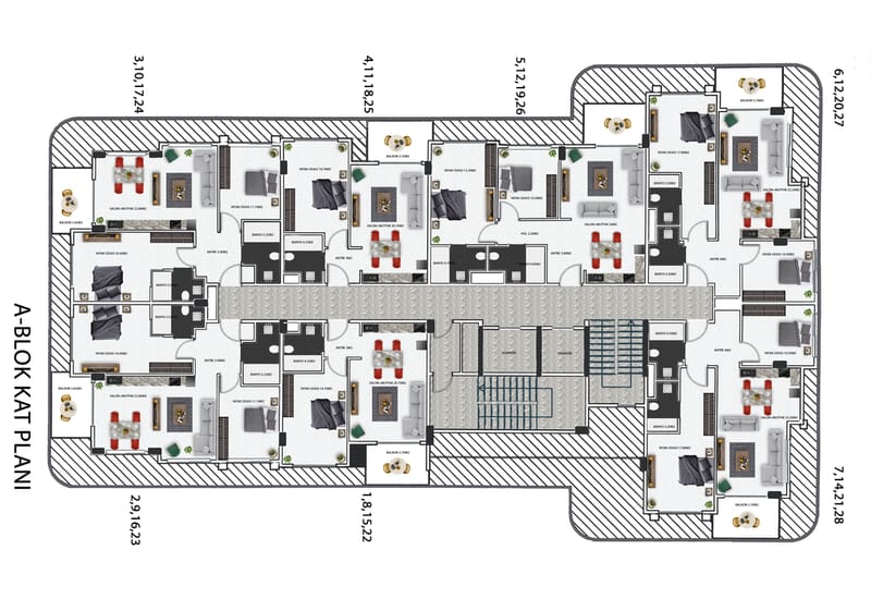 Новый современный проект  в Алании, в тихом районе Кестель (003437) — фото 16