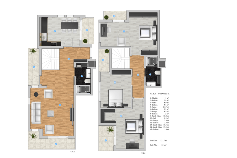 Квартиры в новом ЖК от застройщика, Газипаша (00119) — фото 31