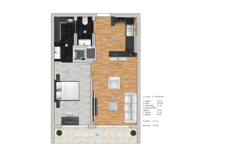 Квартиры в новом ЖК от застройщика, Газипаша (00119) — фото 34
