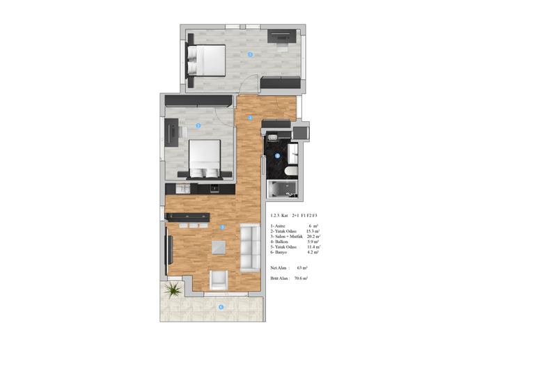 Квартиры в новом ЖК от застройщика, Газипаша (00119) — фото 36