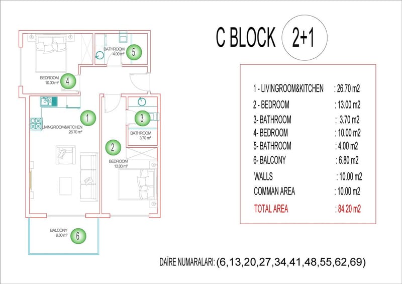 Квартиры в новом ЖК, район Махмутлар (00138) — фото 46