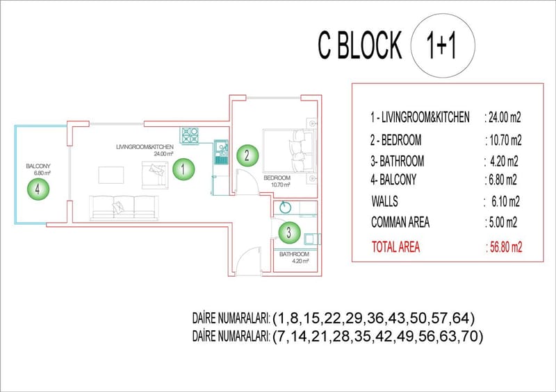 Квартиры в новом ЖК, район Махмутлар (00138) — фото 52
