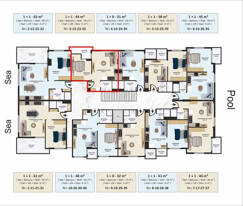 Элитный комплекс в центре Алании у пляжа Клеопарта (01805) — фото 31