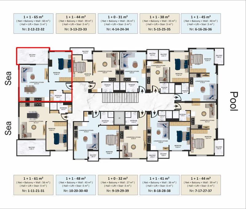 Элитный комплекс в центре Алании у пляжа Клеопарта (01805) — фото 32