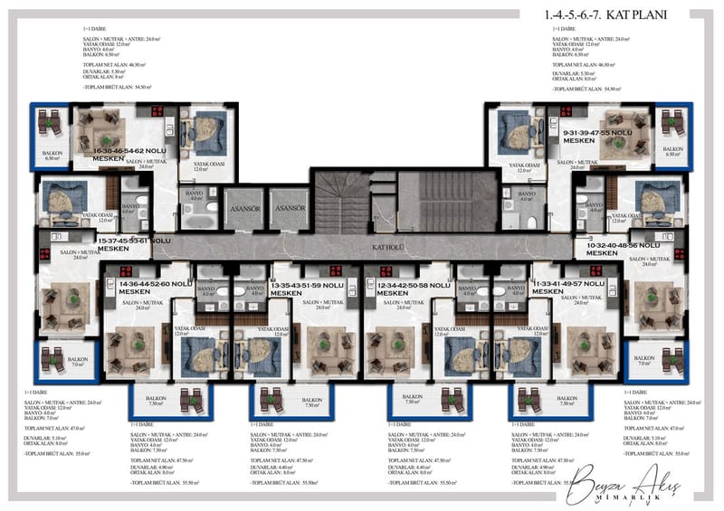 Апартаменты на продажу в ЖК от застройщика в Авсаллар, Алания (007121) — фото 17