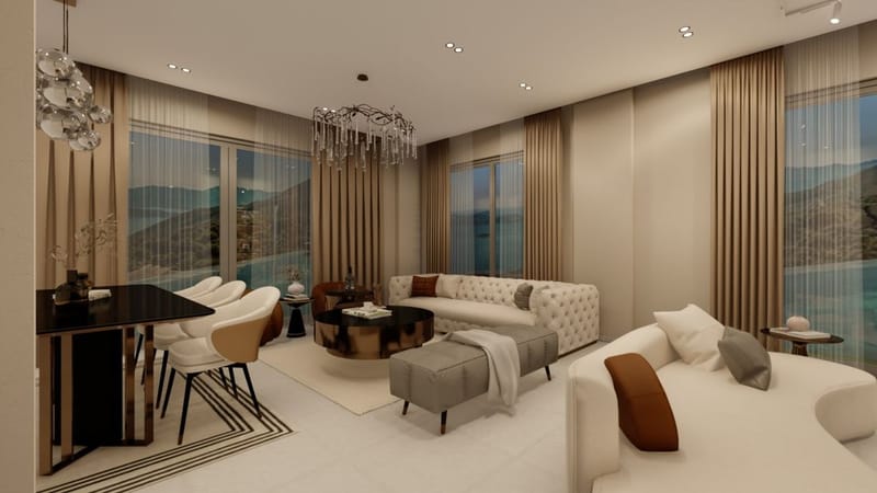 Трехэтажные виллы в горном районе Алании Тепе (008161) — фото 20