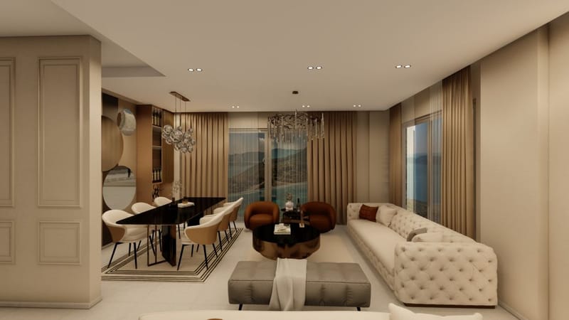 Трехэтажные виллы в горном районе Алании Тепе (008161) — фото 11