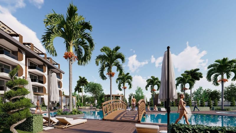 Квартира 1+1 (63 м2) с собственным садом (55 м2) в ЖК премиум класса, район Авсаллар (05000) — фото 5