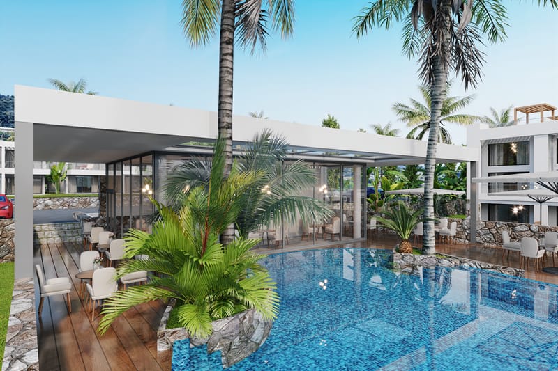 Комплекс апартаментов и бунгало на восточном побережье острова в районе Бахчели (012272) — фото 5