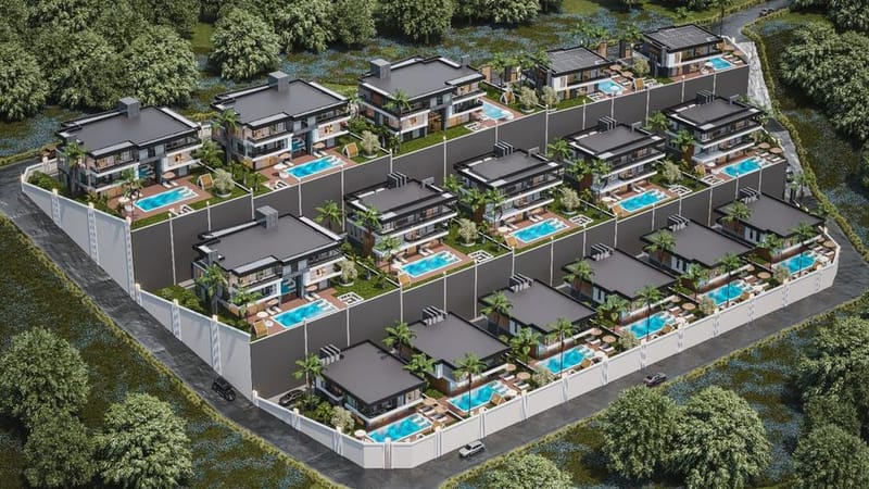 Комплекс роскошных вилл от известного застройщика в районе Бекташ (011252) — фото 2