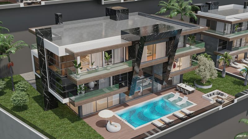 Комплекс роскошных вилл от известного застройщика в районе Бекташ (011252) — фото 19