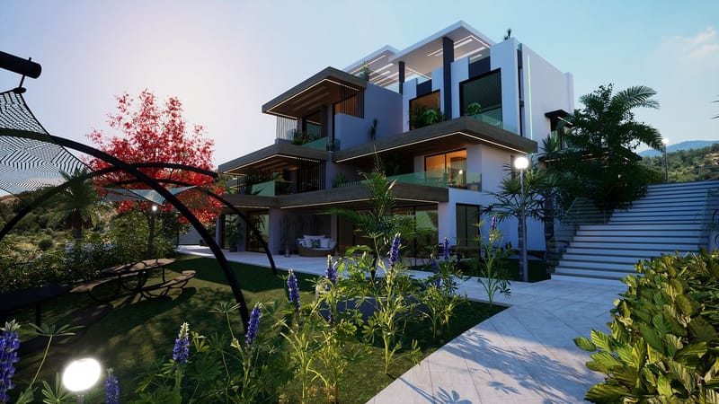 Уютный и современный проект, на склоне живописных гор, в пяти минутах ходьбы от пляжа Эсентепе (002310) — фото 17