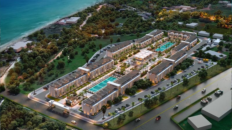 Роскошный жилой комплекс в районе Искеле, всего в 70 метрах от берега моря (004494) — фото 3