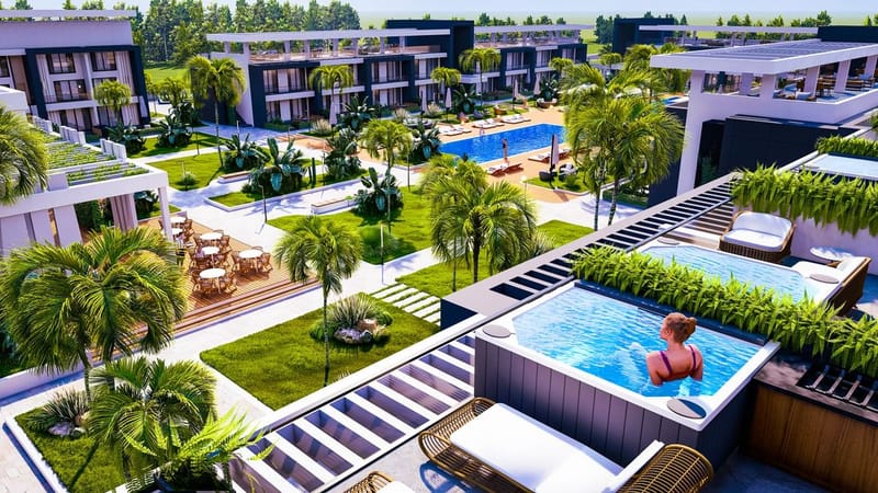 Роскошный жилой комплекс в районе Искеле, всего в 70 метрах от берега моря (004494) — фото 7