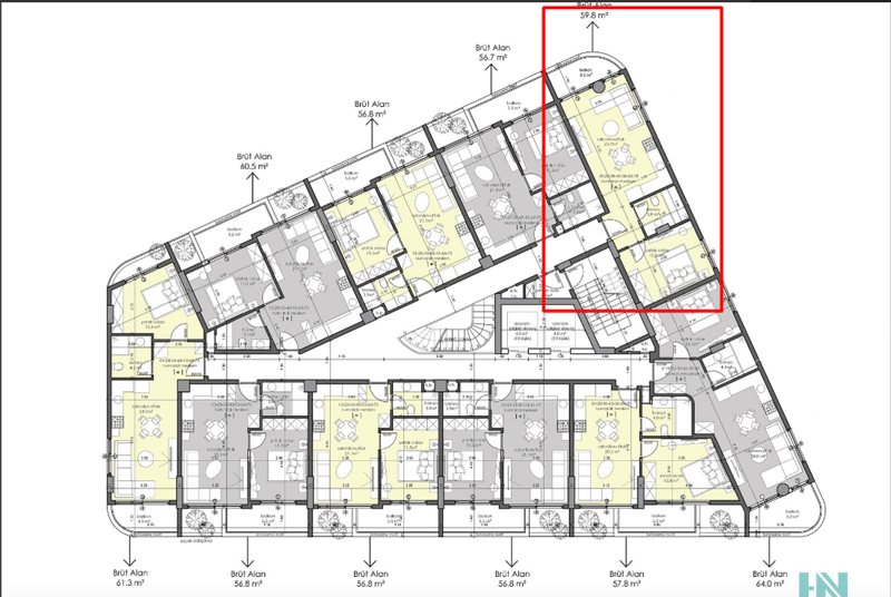 Квартира 1+1 от инвестора в жилом комплексе в центре Алании (22700) — фото 14