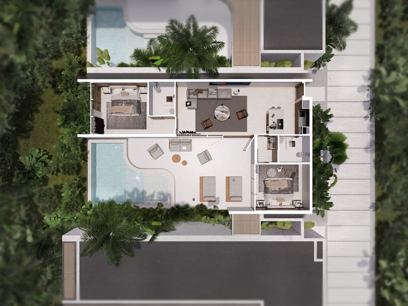 Виллы в комплексе в районе Букит на живописном острове Бали (019138) — фото 8