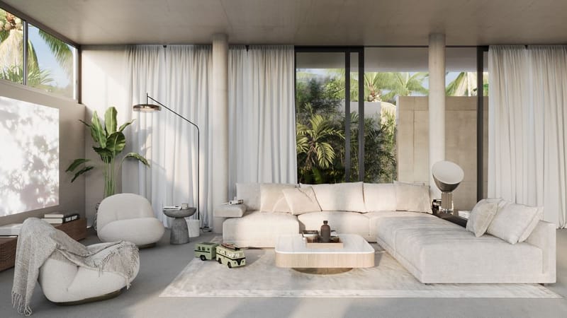 Виллы в новом комплексе в элитной локации острова, у пляжа Меласти (021138) — фото 19