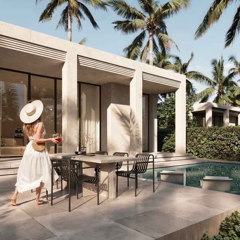 Виллы в новом комплексе в элитной локации острова, у пляжа Меласти (021138) — фото 11