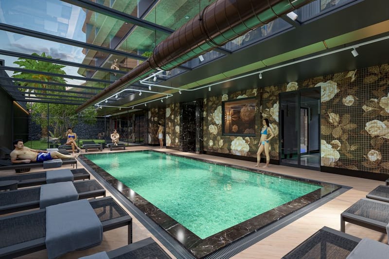 Уютная квартира в жилом комплексе, в самом сердце Алании на улице Сарай (34600) — фото 12