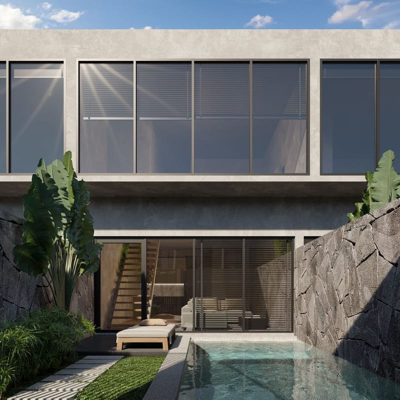 Комплекс таунхаусов с частными бассейнами в Чангу, Бали (002505) — фото 20