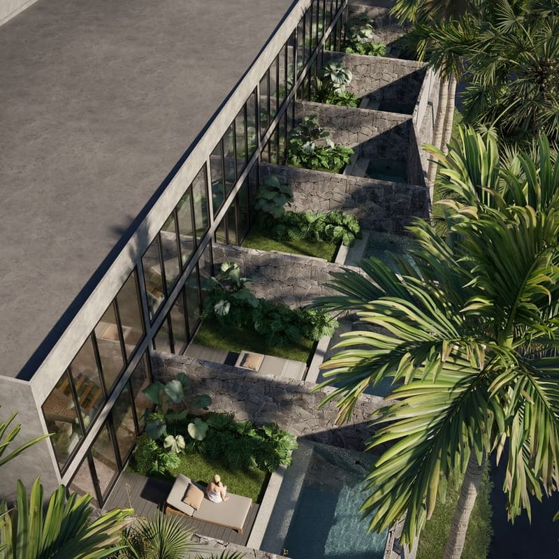 Комплекс таунхаусов с частными бассейнами в Чангу, Бали (002505) — фото 15