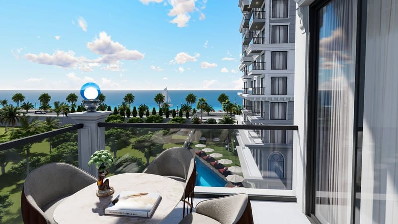 Квартиры в жилом комплексе в Махмутларе, всего в 20 метрах от пляжа (002117) — фото 7