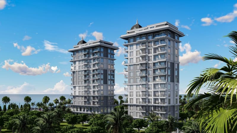 Квартиры в жилом комплексе в Махмутларе, всего в 20 метрах от пляжа (002117) — фото 4