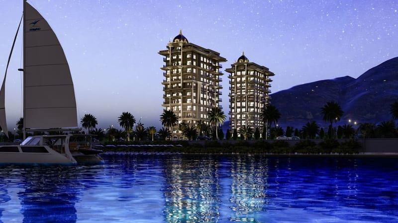 Квартиры в жилом комплексе в Махмутларе, всего в 20 метрах от пляжа (002117) — фото 12