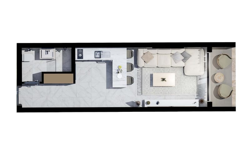 Апартаменты в жилом комплексе в 700 м от моря в районе Бахчеле/Искеле (003514) — фото 47