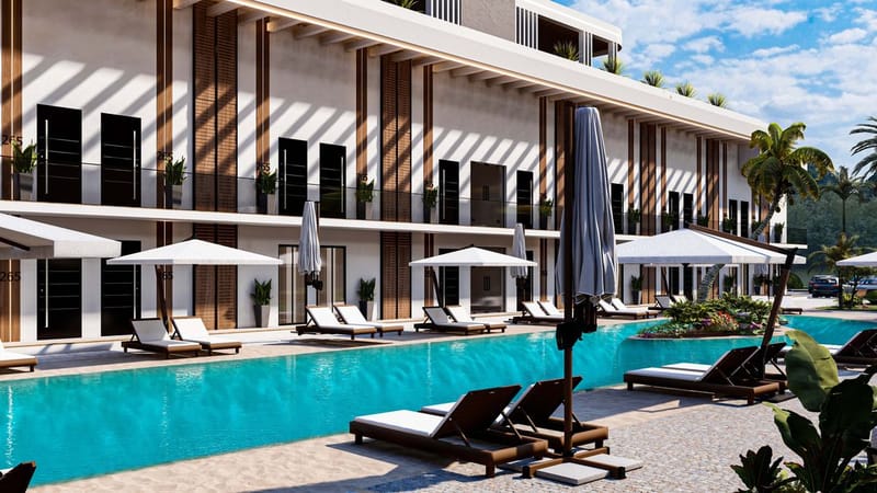 Апартаменты в жилом комплексе в 700 м от моря в районе Бахчеле/Искеле (003514) — фото 18