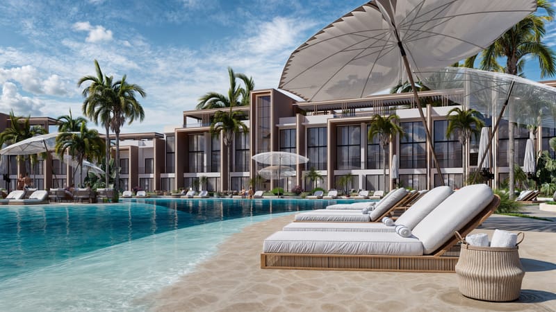 Жилой комплекс апартаментов с бассейном-лагуной в Искеле (005514) — фото 1