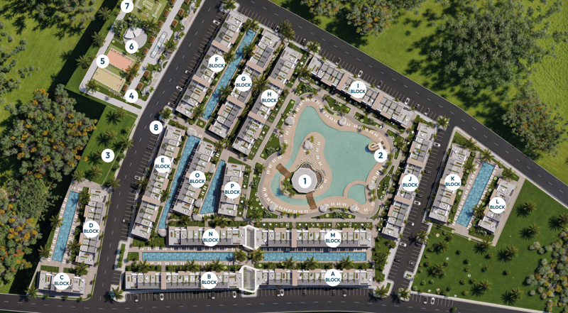 Жилой комплекс апартаментов с бассейном-лагуной в Искеле (005514) — фото 8